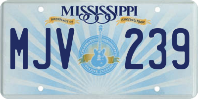 MS license plate MJV239