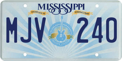 MS license plate MJV240