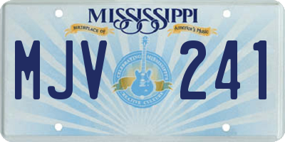MS license plate MJV241