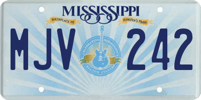 MS license plate MJV242