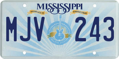 MS license plate MJV243