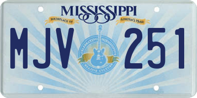 MS license plate MJV251