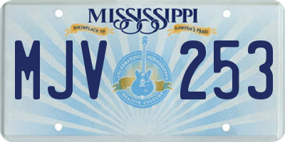 MS license plate MJV253