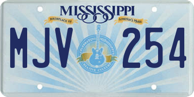 MS license plate MJV254
