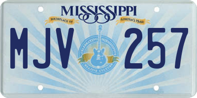 MS license plate MJV257