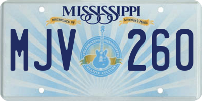 MS license plate MJV260