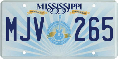 MS license plate MJV265