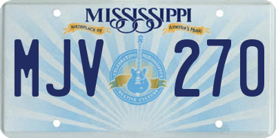 MS license plate MJV270