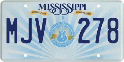 MS license plate MJV278