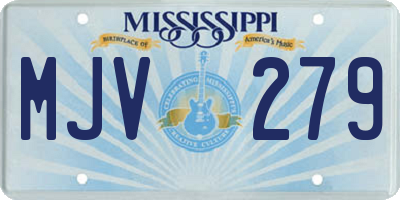 MS license plate MJV279