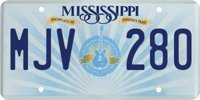 MS license plate MJV280