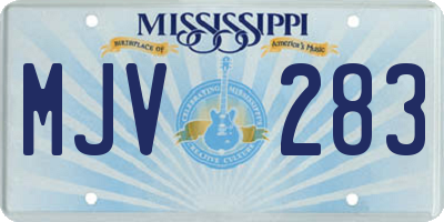 MS license plate MJV283