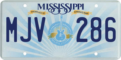 MS license plate MJV286