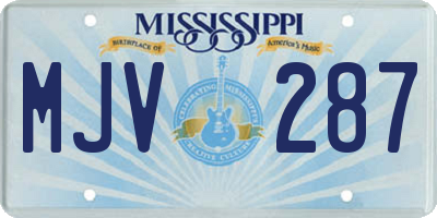 MS license plate MJV287