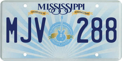 MS license plate MJV288