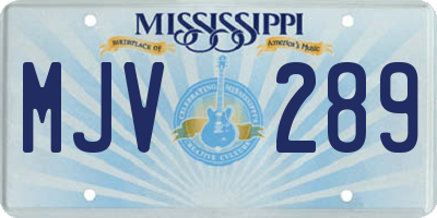 MS license plate MJV289