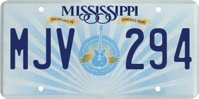 MS license plate MJV294