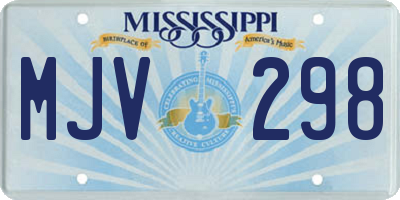 MS license plate MJV298