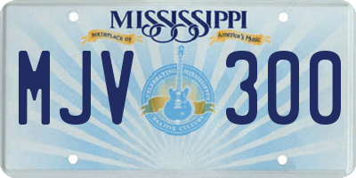 MS license plate MJV300