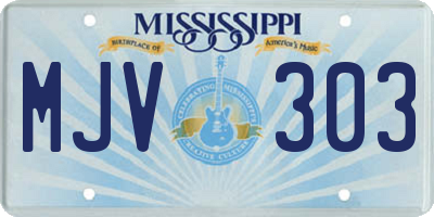 MS license plate MJV303