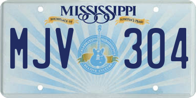 MS license plate MJV304