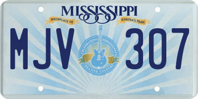 MS license plate MJV307