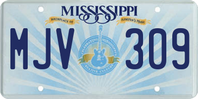 MS license plate MJV309