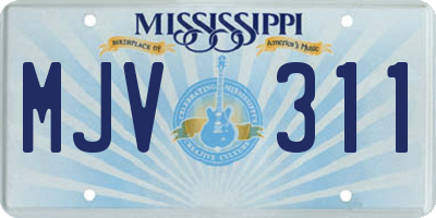 MS license plate MJV311