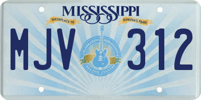 MS license plate MJV312
