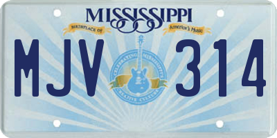 MS license plate MJV314