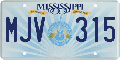 MS license plate MJV315