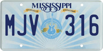 MS license plate MJV316