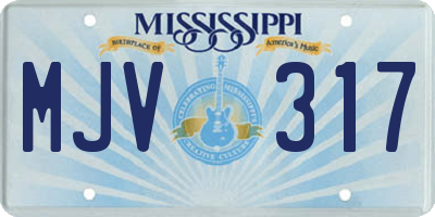 MS license plate MJV317