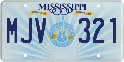 MS license plate MJV321