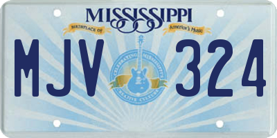 MS license plate MJV324