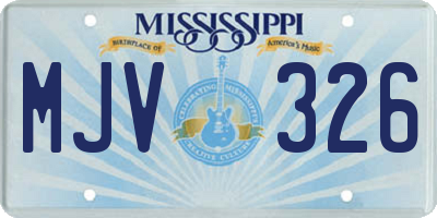 MS license plate MJV326