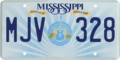 MS license plate MJV328