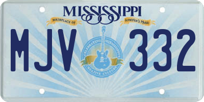 MS license plate MJV332