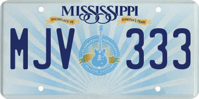 MS license plate MJV333