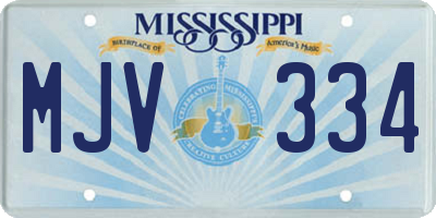 MS license plate MJV334