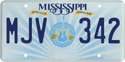 MS license plate MJV342