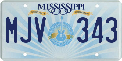 MS license plate MJV343
