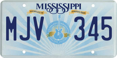MS license plate MJV345