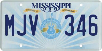 MS license plate MJV346