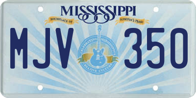 MS license plate MJV350