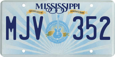 MS license plate MJV352