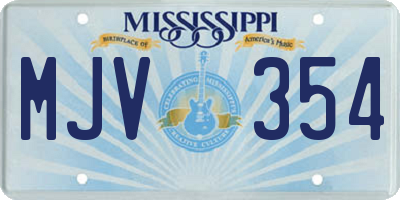 MS license plate MJV354