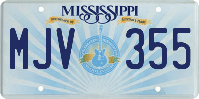 MS license plate MJV355
