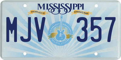 MS license plate MJV357