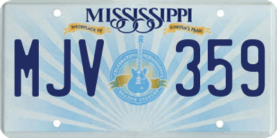 MS license plate MJV359